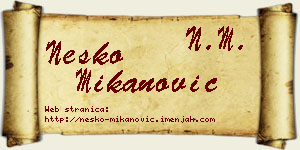 Neško Mikanović vizit kartica